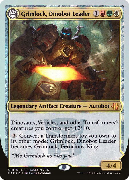 Grimlock, Dinobot Leader // Grimlock, Ferocious King - Media Promos Magic: The Gathering trading card
