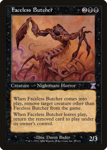 Faceless Butcher trading card from Timeshifted Faceless Butcher - Timeshifted Magic: The Gathering trading card