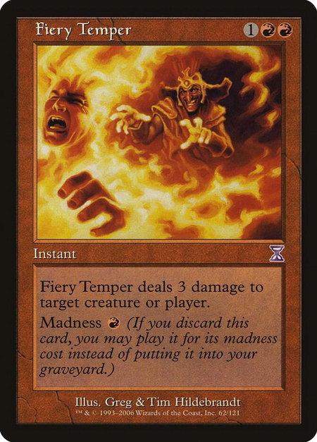 Fiery Temper trading card from Timeshifted Fiery Temper - Timeshifted Magic: The Gathering trading card