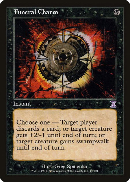 Funeral Charm trading card from Timeshifted Funeral Charm - Timeshifted Magic: The Gathering trading card