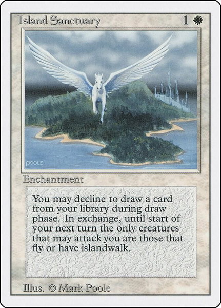 Island Sanctuary trading card from Revised Edition Island Sanctuary - Revised Edition Magic: The Gathering trading card