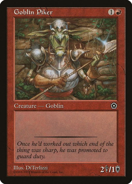 Goblin Piker - Portal Second Age Magic: The Gathering trading card