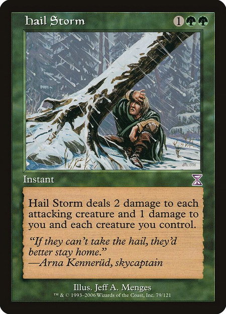 Hail Storm trading card from Timeshifted Hail Storm - Timeshifted Magic: The Gathering trading card