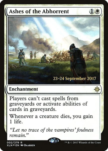 Ashes of the Abhorrent trading card from Prerelease Cards Ashes of the Abhorrent - Prerelease Cards Magic: The Gathering trading card
