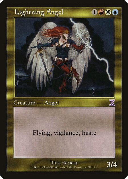 Lightning Angel trading card from Timeshifted Lightning Angel - Timeshifted Magic: The Gathering trading card