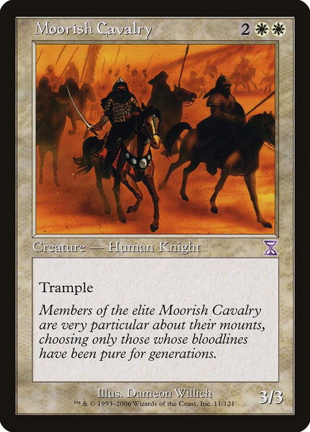 Moorish Cavalry trading card from Timeshifted Moorish Cavalry - Timeshifted Magic: The Gathering trading card