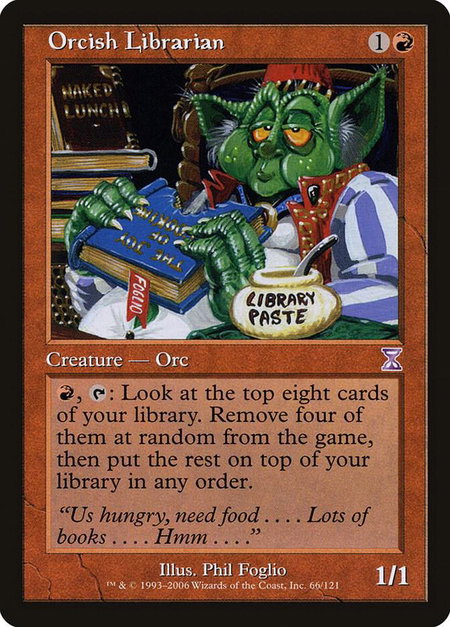 Orcish Librarian trading card from Timeshifted Orcish Librarian - Timeshifted Magic: The Gathering trading card