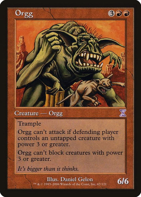 Orgg trading card from Timeshifted Orgg - Timeshifted Magic: The Gathering trading card