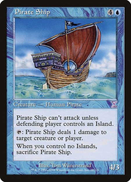 Pirate Ship trading card from Timeshifted Pirate Ship - Timeshifted Magic: The Gathering trading card