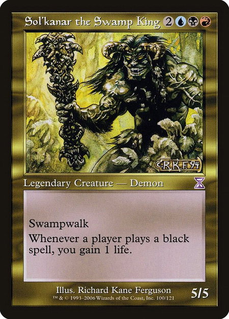 Sol'kanar the Swamp King - Timeshifted Magic: The Gathering trading card