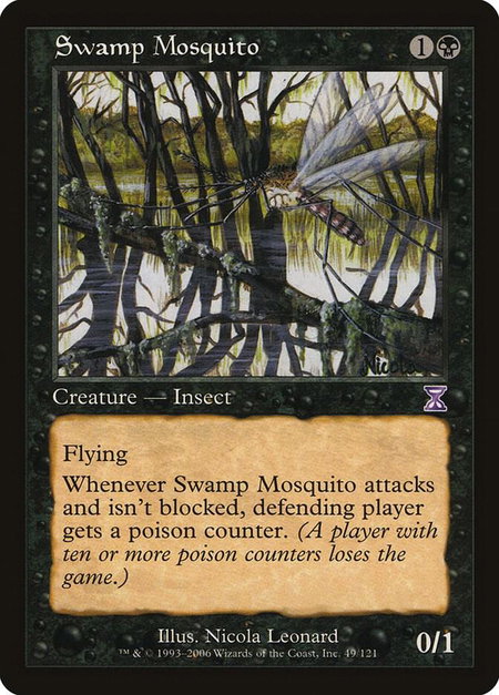 Swamp Mosquito trading card from Timeshifted Swamp Mosquito - Timeshifted Magic: The Gathering trading card