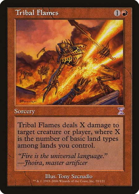 Tribal Flames trading card from Timeshifted Tribal Flames - Timeshifted Magic: The Gathering trading card