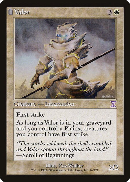 Valor - Timeshifted Magic: The Gathering trading card