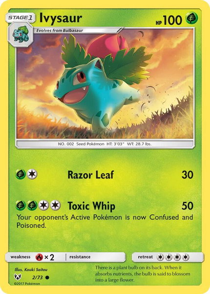 Ivysaur trading card from Shining Legends Ivysaur - Shining Legends Pokémon trading card