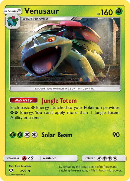 Venusaur - Shining Legends Pokémon trading card