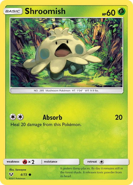 Shroomish trading card from Shining Legends Shroomish - Shining Legends Pokémon trading card