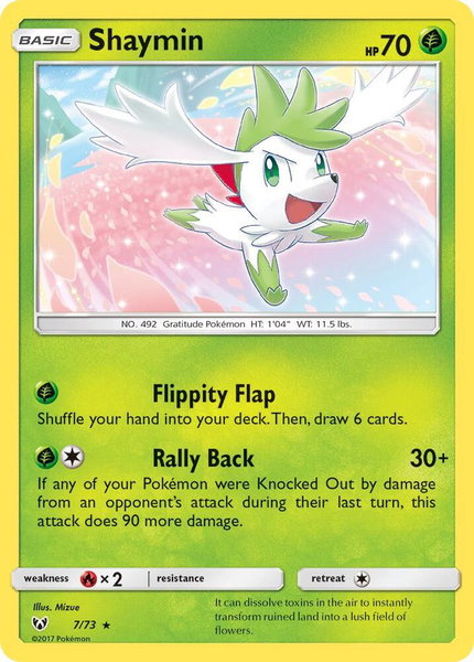 Shaymin - Shining Legends Pokémon trading card