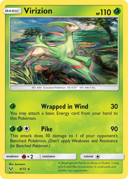 Virizion - Shining Legends Pokémon trading card