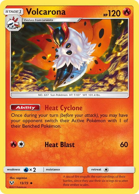 Volcarona - Shining Legends Pokémon trading card