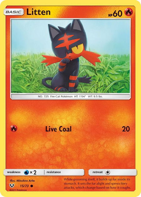 Litten - Shining Legends Pokémon trading card