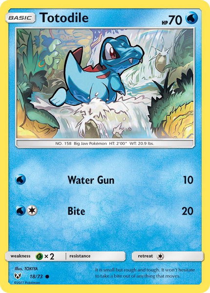 Totodile trading card from Shining Legends Totodile - Shining Legends Pokémon trading card