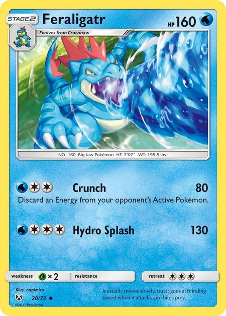 Feraligatr trading card from Shining Legends Feraligatr - Shining Legends Pokémon trading card