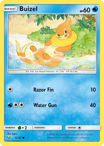 Buizel trading card from Shining Legends Buizel - Shining Legends Pokémon trading card