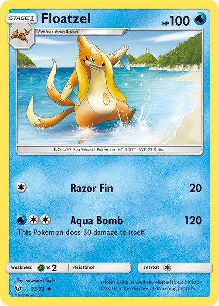 Floatzel trading card from Shining Legends Floatzel - Shining Legends Pokémon trading card