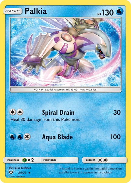 Palkia trading card from Shining Legends Palkia - Shining Legends Pokémon trading card