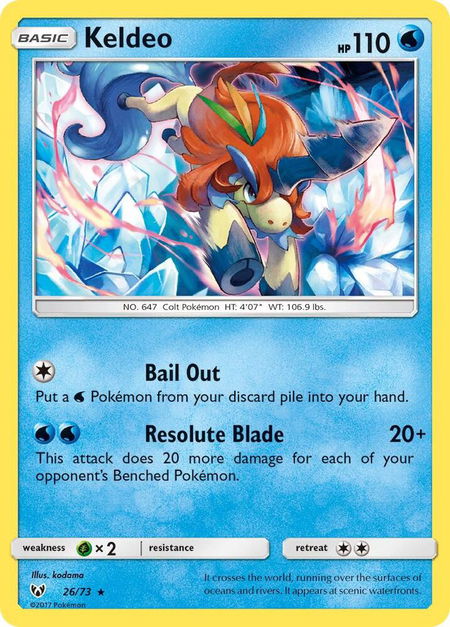 Keldeo - Shining Legends Pokémon trading card