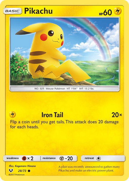 Pikachu trading card from Shining Legends Pikachu - Shining Legends Pokémon trading card