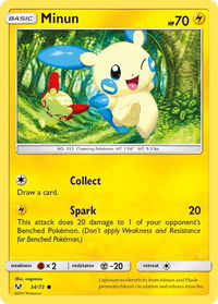 Minun - Shining Legends (SHL) #34/73 - Common Pokémon Trading Card
