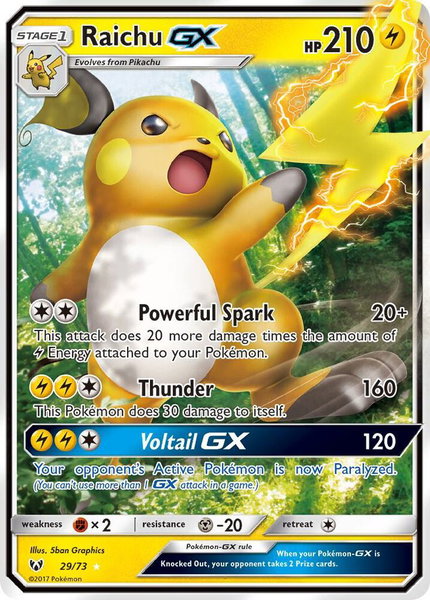 Raichu GX - Shining Legends Pokémon trading card