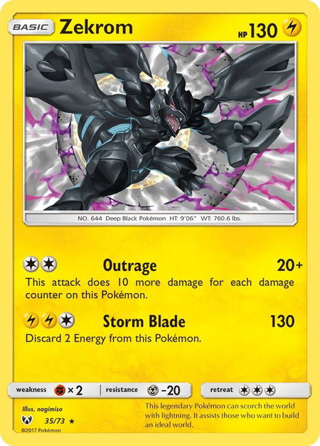 Zekrom - Shining Legends Pokémon trading card