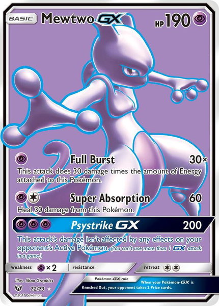 Mewtwo GX (Full Art) - Shining Legends Pokémon trading card