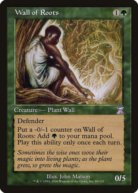 Wall of Roots - Timeshifted Magic: The Gathering trading card