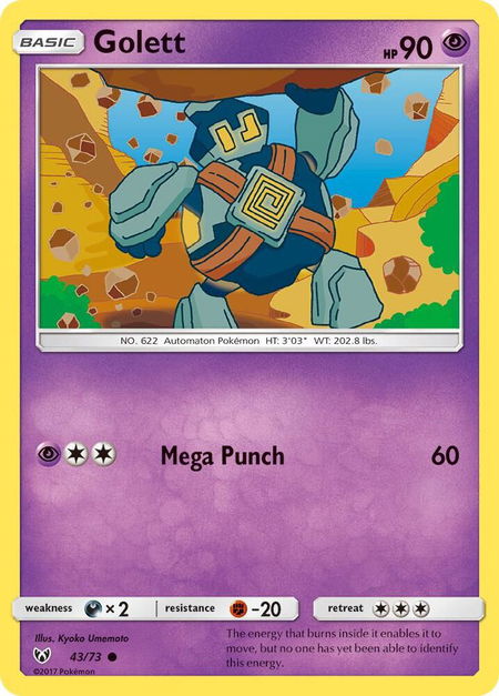 Golett - Shining Legends Pokémon trading card