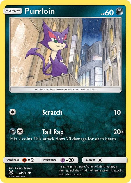 Purrloin - Shining Legends Pokémon trading card
