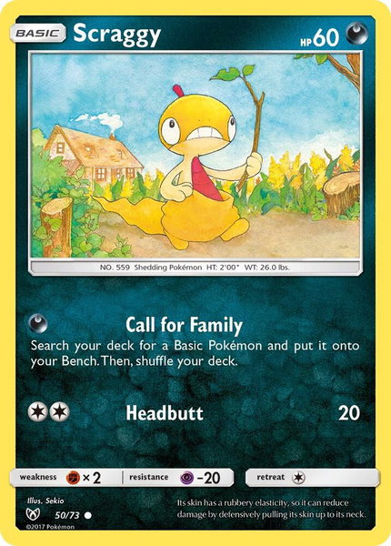 Scraggy trading card from Shining Legends Scraggy - Shining Legends Pokémon trading card