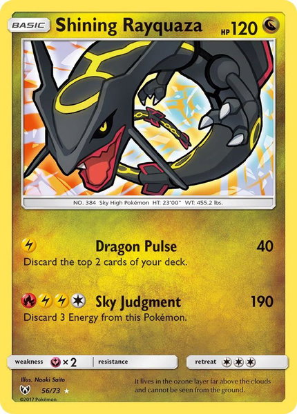 Shining Rayquaza - Shining Legends Pokémon trading card