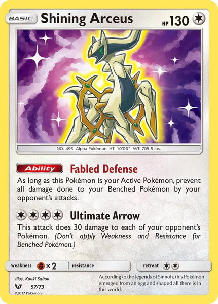 Shining Arceus - Shining Legends Pokémon trading card