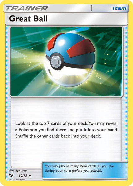 Great Ball trading card from Shining Legends Great Ball - Shining Legends Pokémon trading card