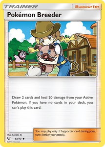 Pokemon Breeder - Shining Legends (SHL) #63/73 - Uncommon Pokémon Trading Card