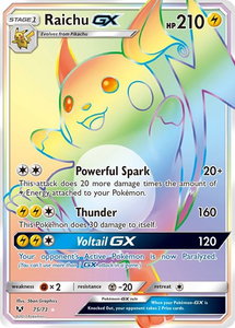 Raichu GX (Secret) - Shining Legends (SHL) #75/73 - Secret Rare Pokémon Trading Card