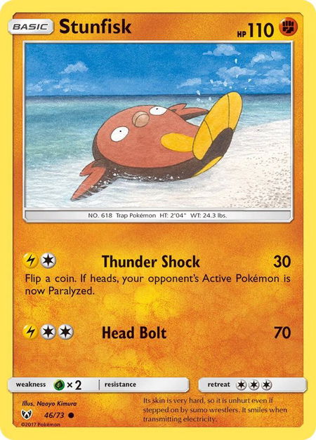 Stunfisk - Shining Legends Pokémon trading card