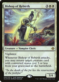 Bishop of Rebirth (Draft Weekend) - Launch Party & Release Event Promos (LARP) #5 - Promo Magic: The Gathering Trading Card