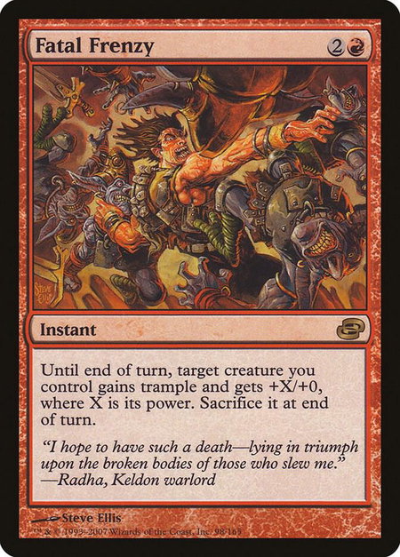 Fatal Frenzy - Planar Chaos Magic: The Gathering trading card