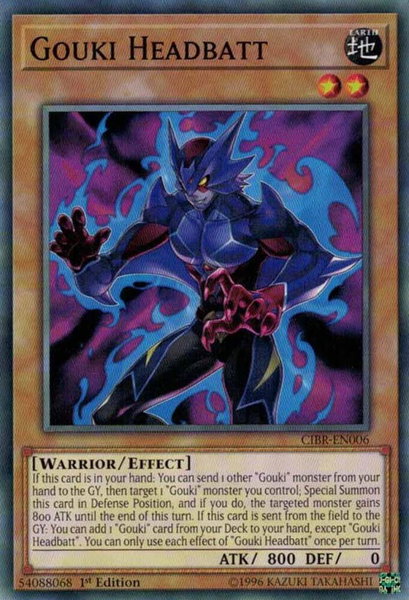 Gouki Headbatt trading card from Circuit Break Gouki Headbatt - Circuit Break YuGiOh trading card