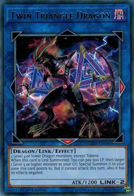 Twin Triangle Dragon trading card from Circuit Break Twin Triangle Dragon - Circuit Break YuGiOh trading card
