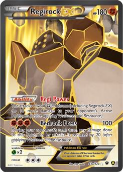 Regirock EX - 43a/124 trading card from Alternate Art Promos Regirock EX - 43a/124 - Alternate Art Promos Pokémon trading card